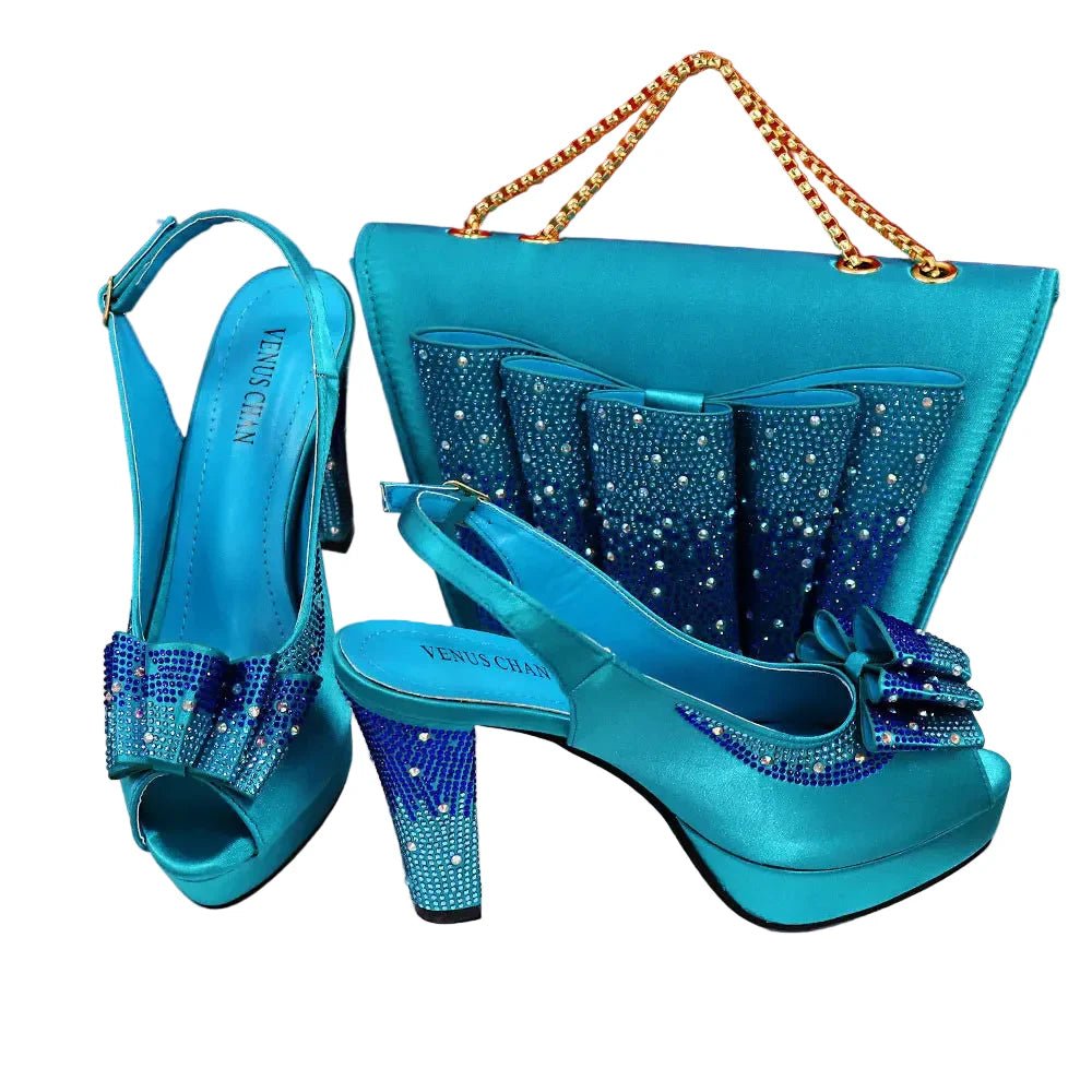 High Quality Thin Heels Ladies Shoes Matching Bag Set YT6543 - Luzilly Bridal & Apparel
