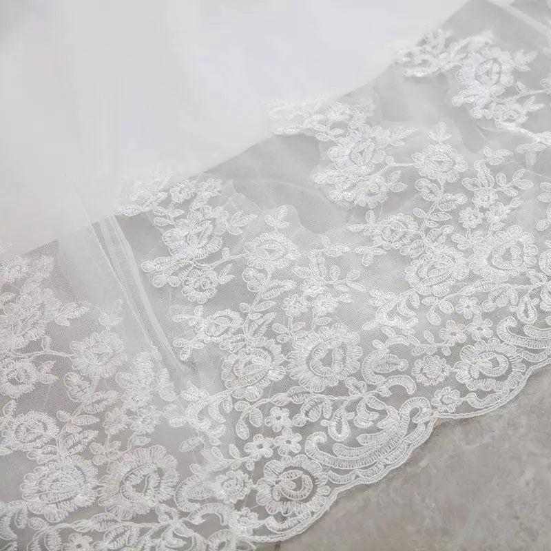 High Waist White Lace Mermaid Wedding Dress - Luzilly Bridal & Apparel