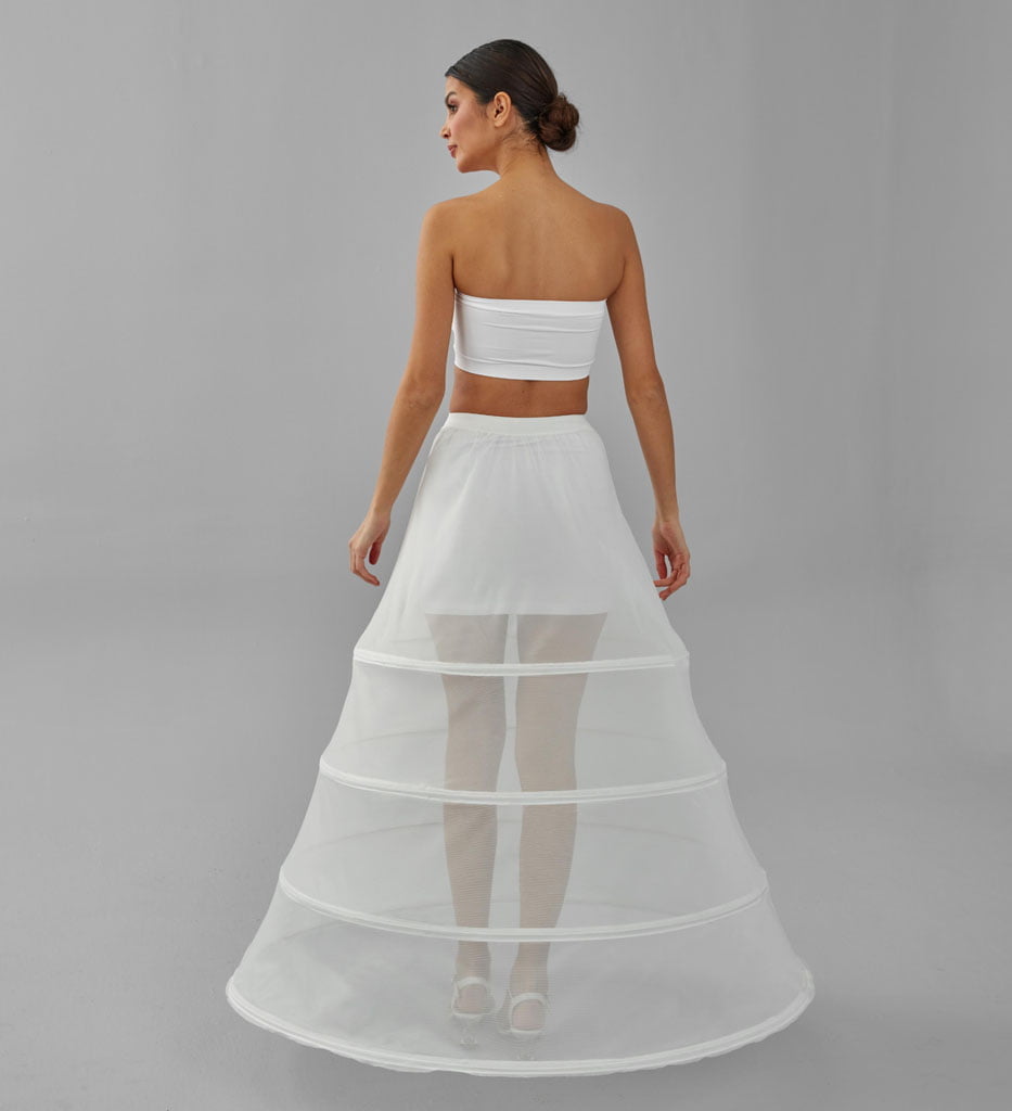 Hoop Skirt, Tulle Underskirt, Wedding Dress Underskirt, White Petticoat Skirt - Luzilly Bridal & Apparel
