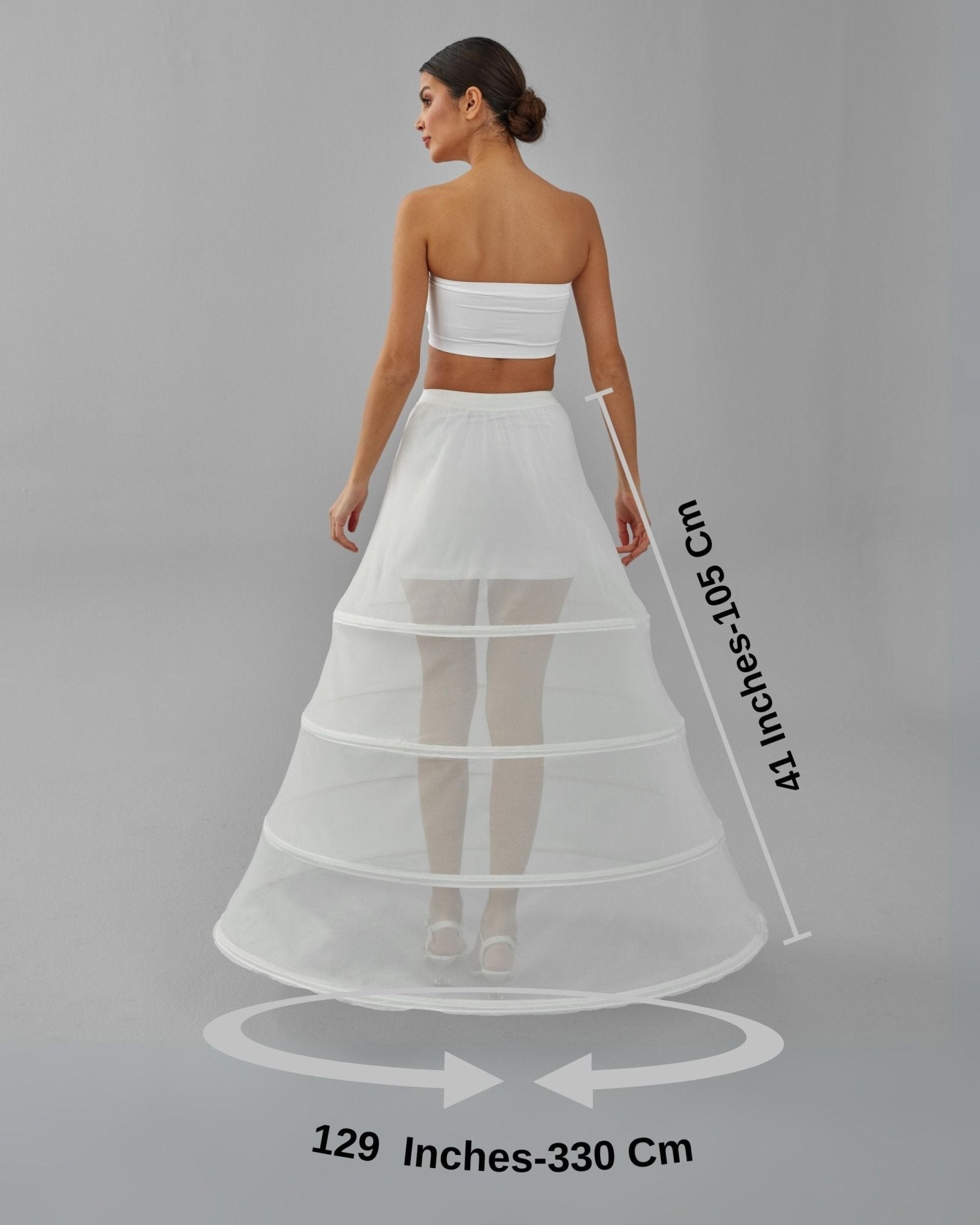 Hoop Skirt, Tulle Underskirt, Wedding Dress Underskirt, White Petticoat Skirt - Luzilly Bridal & Apparel