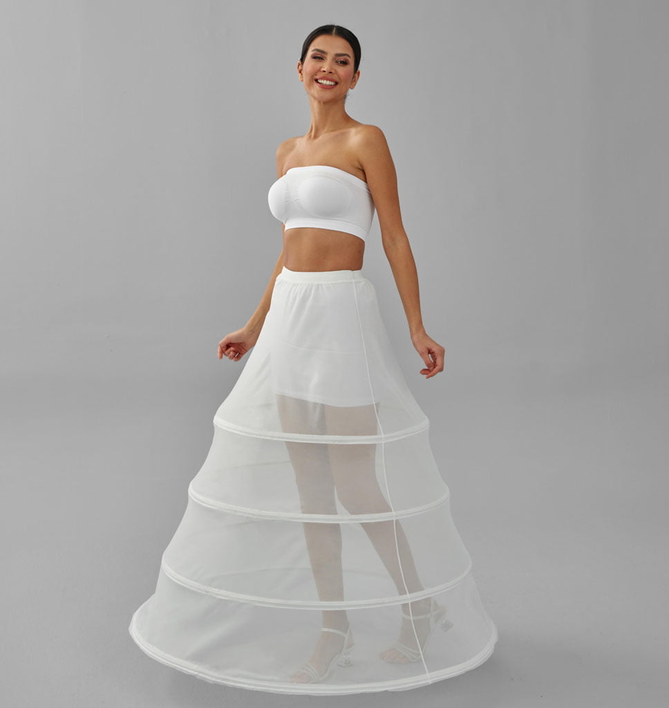 Hoop Skirt, Tulle Underskirt, Wedding Dress Underskirt, White Petticoat Skirt - Luzilly Bridal & Apparel