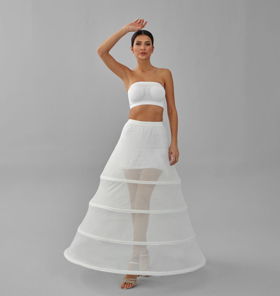 Hoop Skirt, Tulle Underskirt, Wedding Dress Underskirt, White Petticoat Skirt - Luzilly Bridal & Apparel