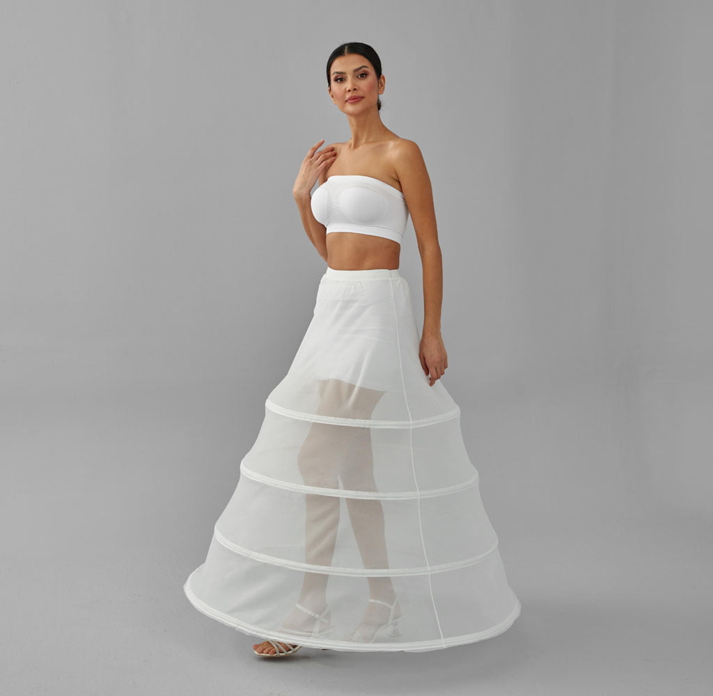 Hoop Skirt, Tulle Underskirt, Wedding Dress Underskirt, White Petticoat Skirt - Luzilly Bridal & Apparel