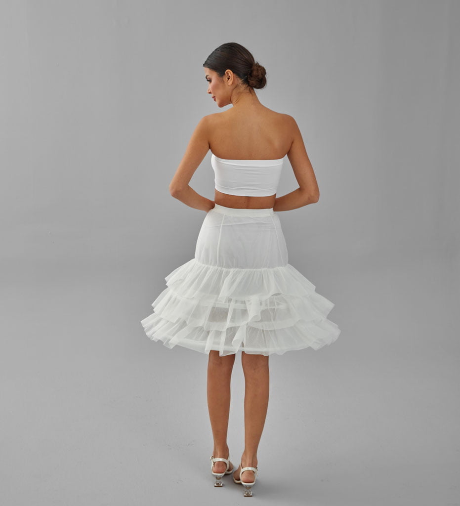 Hoop Skirt, Wedding Dress Underskirt, Black and White Petticoat Skirt - Luzilly Bridal & Apparel