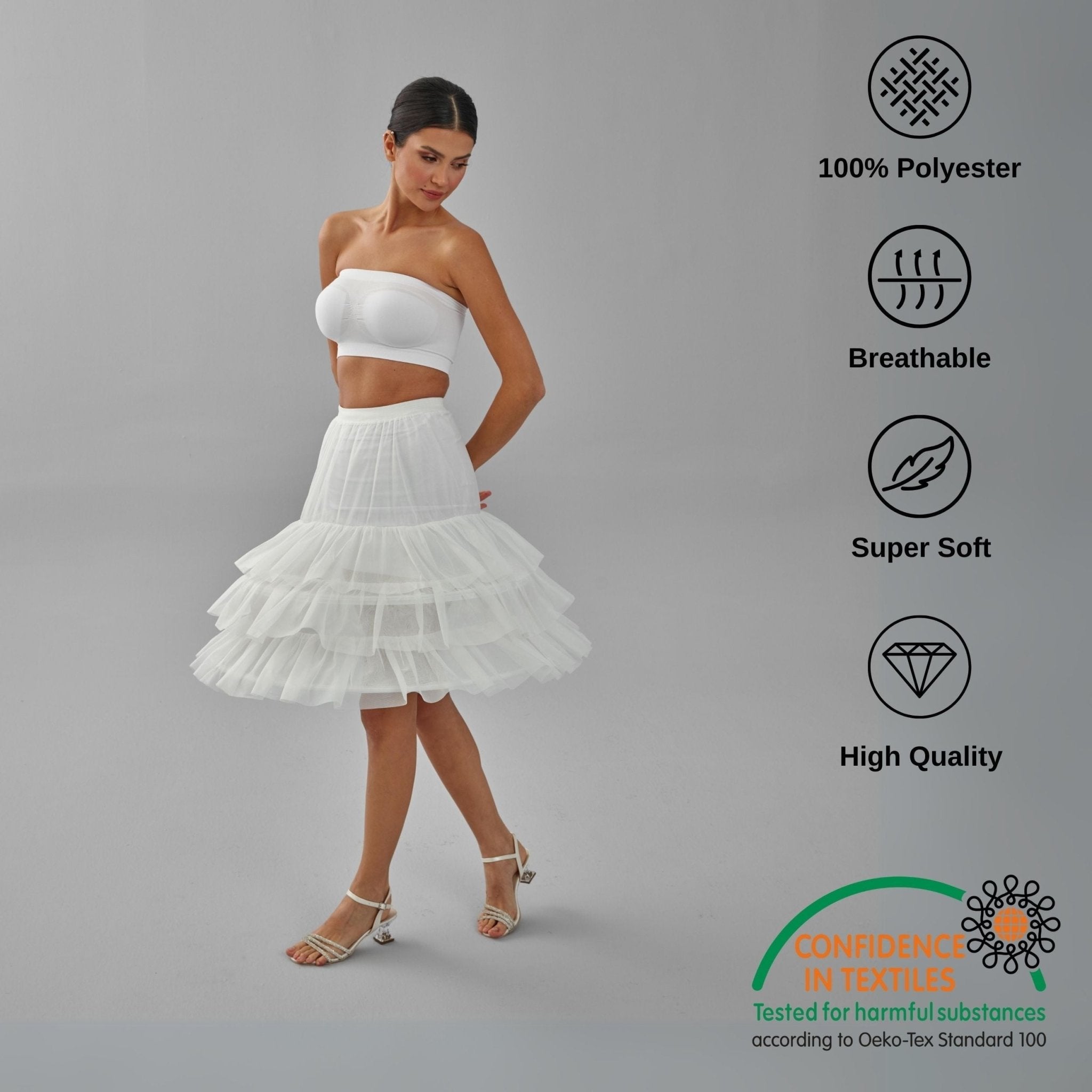 Hoop Skirt, Wedding Dress Underskirt, Black and White Petticoat Skirt - Luzilly Bridal & Apparel