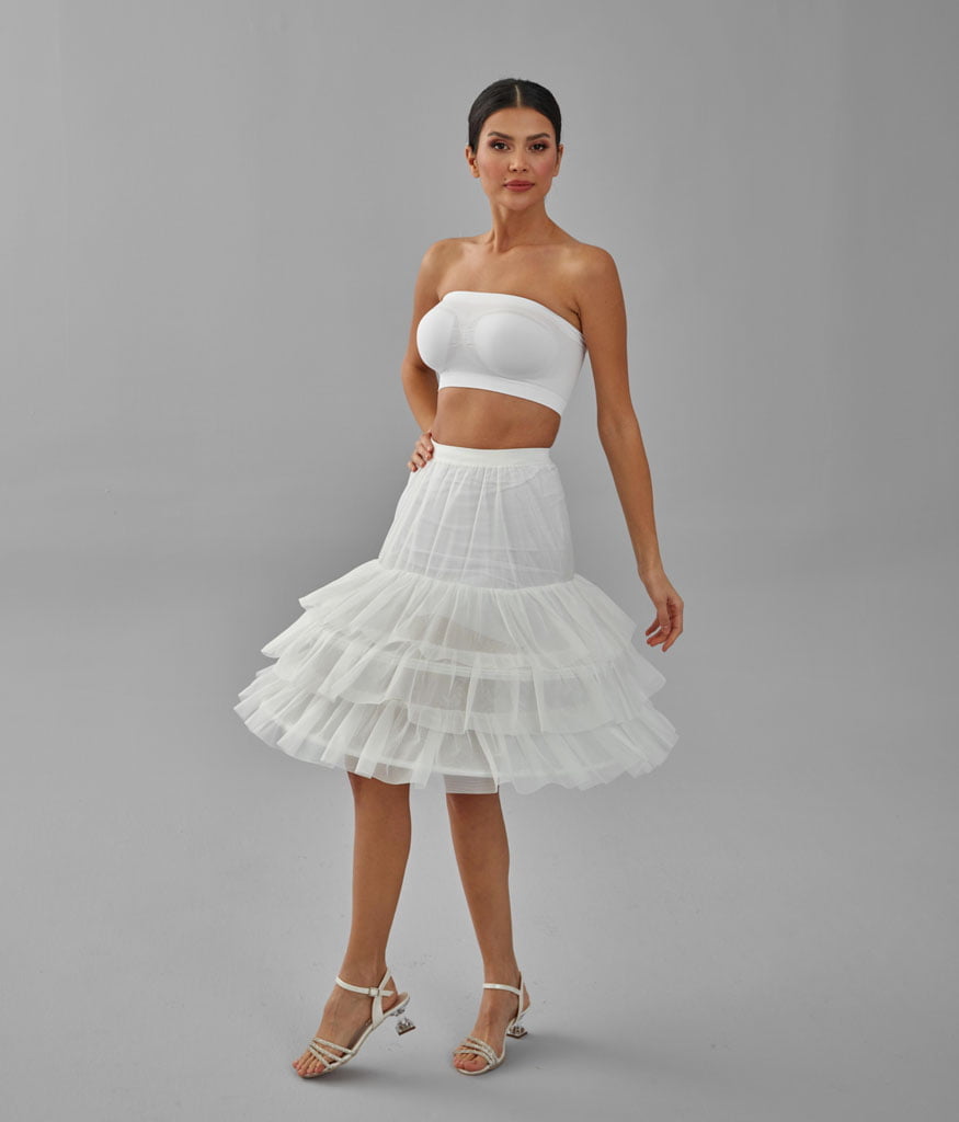 Hoop Skirt, Wedding Dress Underskirt, Black and White Petticoat Skirt - Luzilly Bridal & Apparel