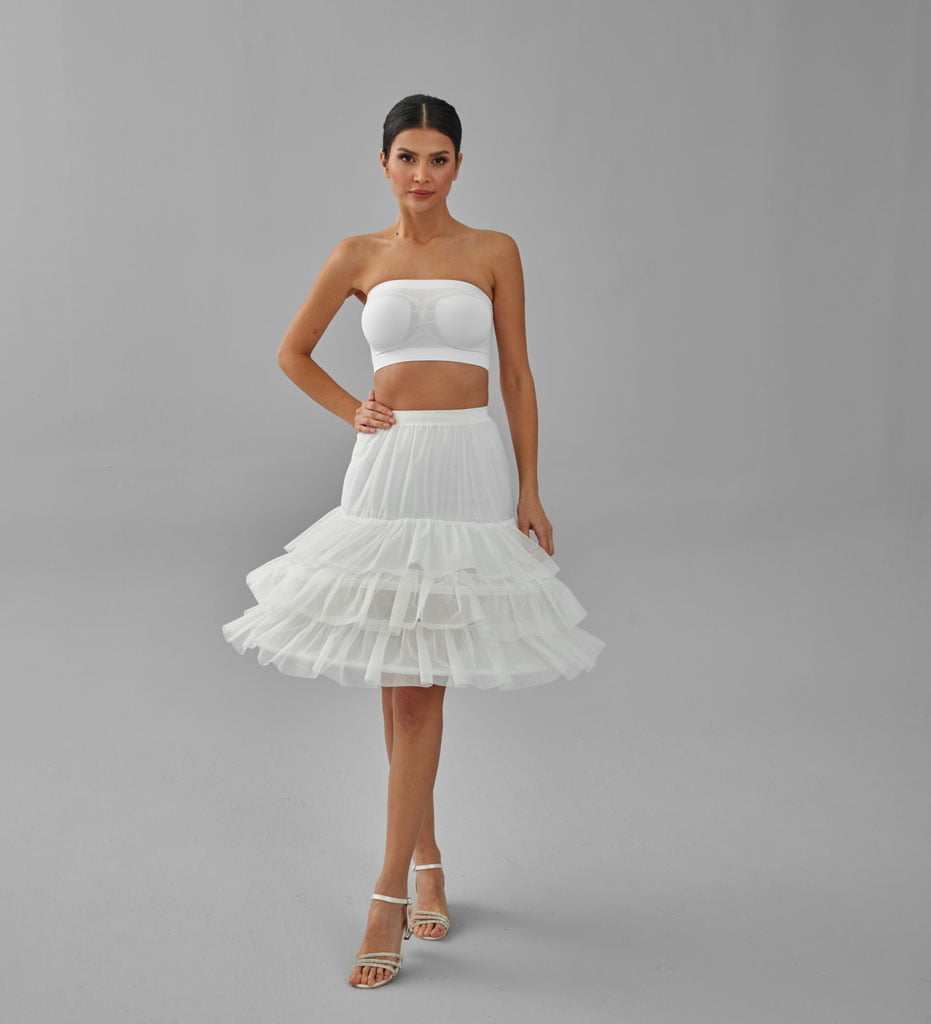 Hoop Skirt, Wedding Dress Underskirt, Black and White Petticoat Skirt - Luzilly Bridal & Apparel