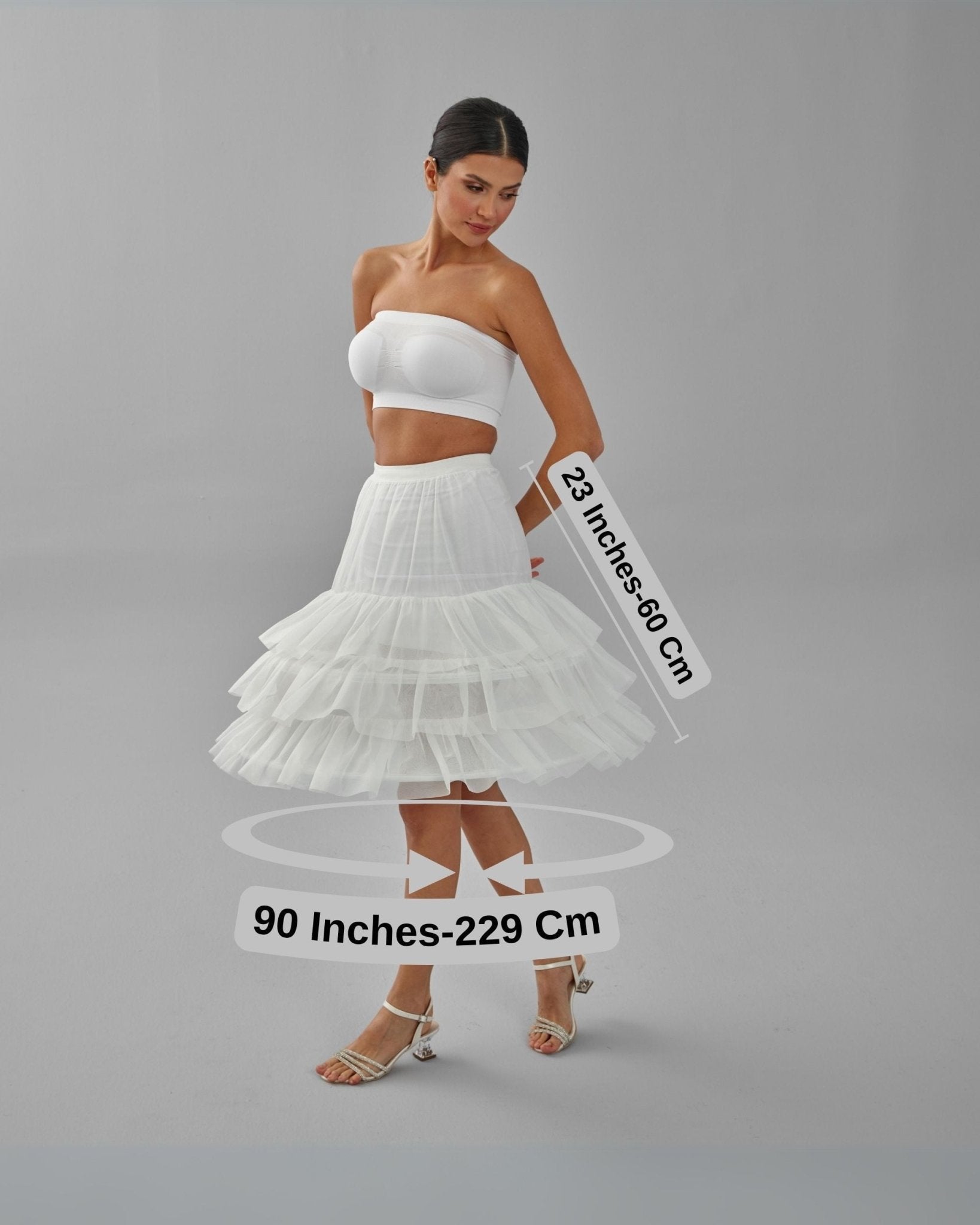 Hoop Skirt, Wedding Dress Underskirt, Black and White Petticoat Skirt - Luzilly Bridal & Apparel