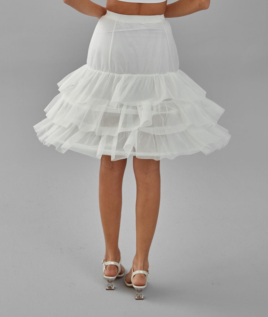 Hoop Skirt, Wedding Dress Underskirt, Black and White Petticoat Skirt - Luzilly Bridal & Apparel