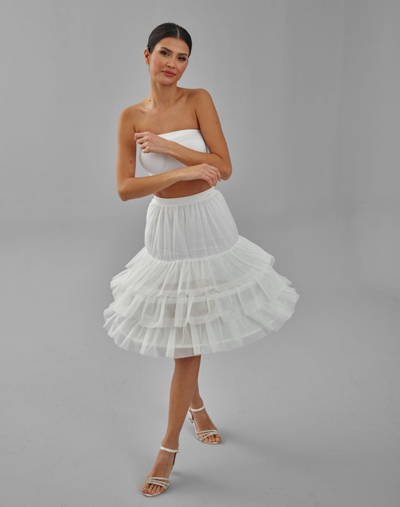 Hoop Skirt, Wedding Dress Underskirt, Black and White Petticoat Skirt - Luzilly Bridal & Apparel