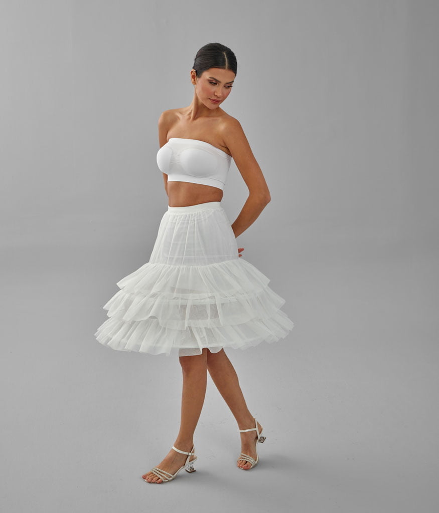 Hoop Skirt, Wedding Dress Underskirt, Black and White Petticoat Skirt - Luzilly Bridal & Apparel