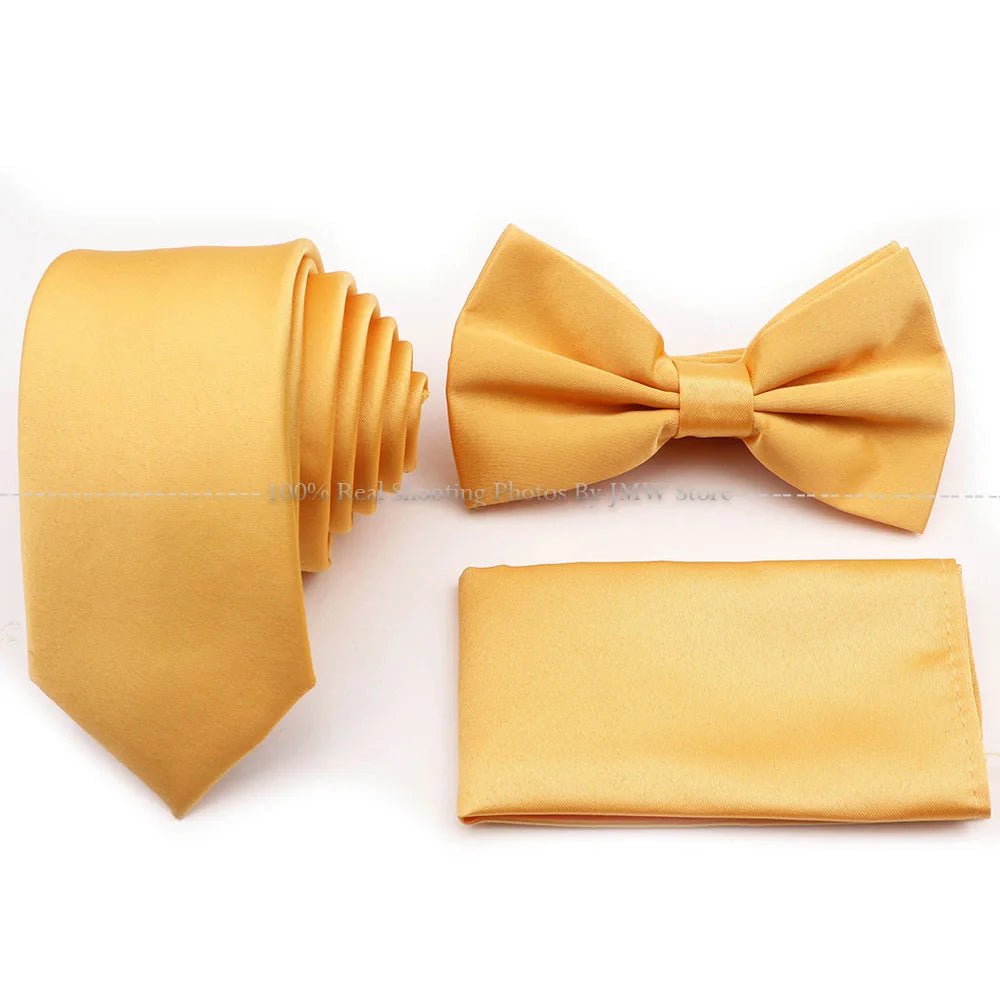 Hot Sale Purple Blue Sage Green Tie Set Polyester Necktie Bowtie Cufflink Brooch For Groom Suit Wedding Cravat Shirt Accessory - Luzilly Bridal & Apparel