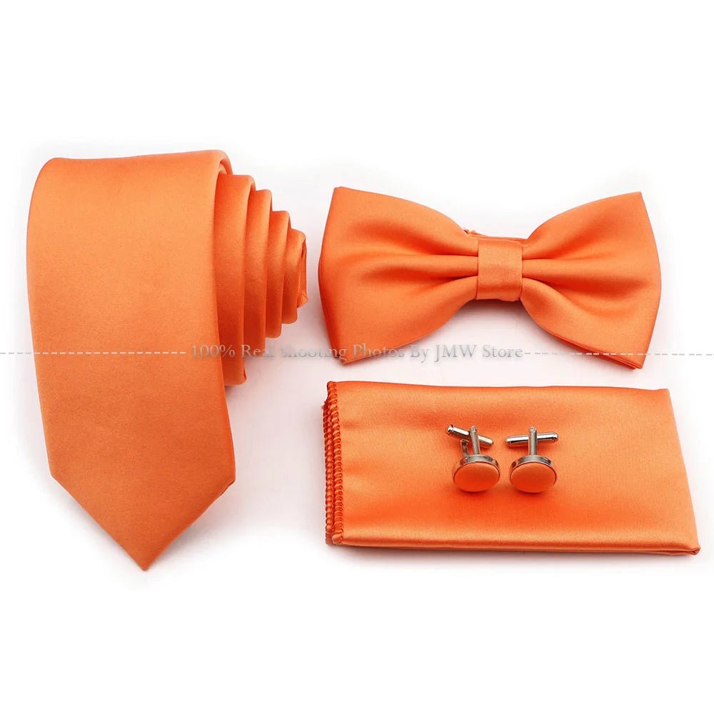 Hot Sale Purple Blue Sage Green Tie Set Polyester Necktie Bowtie Cufflink Brooch For Groom Suit Wedding Cravat Shirt Accessory - Luzilly Bridal & Apparel