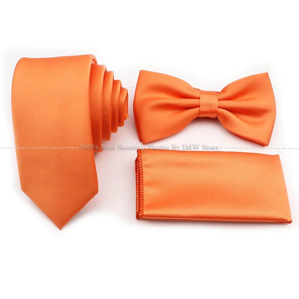 Hot Sale Purple Blue Sage Green Tie Set Polyester Necktie Bowtie Cufflink Brooch For Groom Suit Wedding Cravat Shirt Accessory - Luzilly Bridal & Apparel
