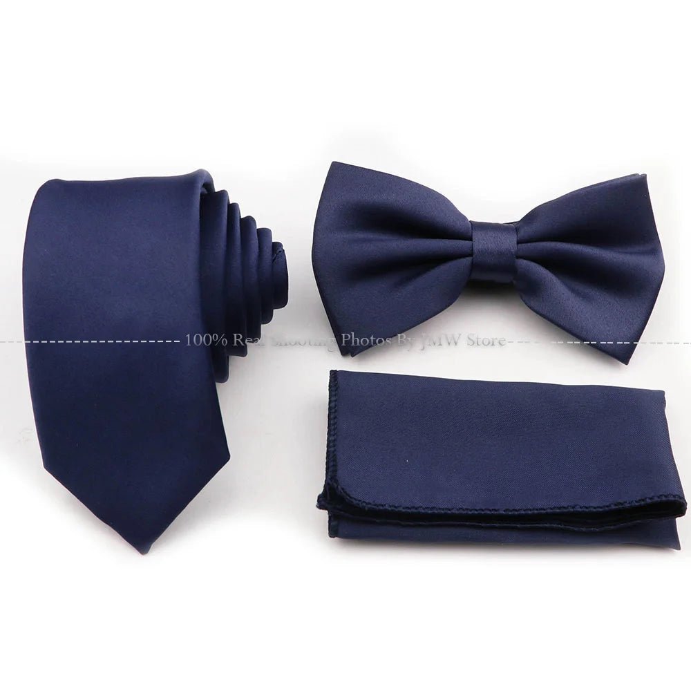 Hot Sale Purple Blue Sage Green Tie Set Polyester Necktie Bowtie Cufflink Brooch For Groom Suit Wedding Cravat Shirt Accessory - Luzilly Bridal & Apparel