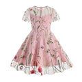 IDOPIP Embroidery Flower Girl Lace Dress for Kids-Wedding/Bridesmaid Party/First Communion Dresses-Little Princess Pageant/Birthday Gown Graduation Homecoming Dresses - Pink - Short Sleeve 7-8 Years -  GIAA211710026 - Luzilly Bridal & Apparel