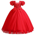 IDOPIP Flower Girl Sequin Lace-up Bowknot Dress for Kids-Wedding Bridesmaid Pageant Party Formal Long Maxi Gown-Big Little Princess First Communion Birthday Prom Puffy Tulle Dresses-Red - 5-6 Years -  GIAA211710023 - Luzilly Bridal & Apparel