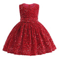 IDOPIP Flower Girls Sequin Velvet Tutu Dress for Kids-Baby First Christmas Birthday Wedding Party-First Communion Dresses-Little Princess Pageant Formal Valentines Bowknot Gown-Red 5-6 Years -  GIAA211710022 - Luzilly Bridal & Apparel