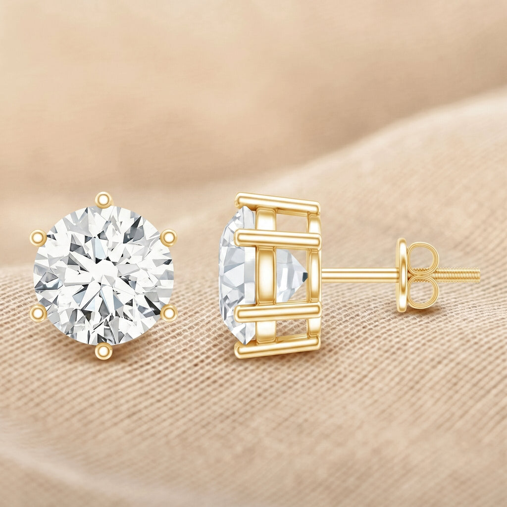 IGI Certified 4 Carat Lab Grown Diamond Solitaire Studs - Luzilly Bridal & Apparel
