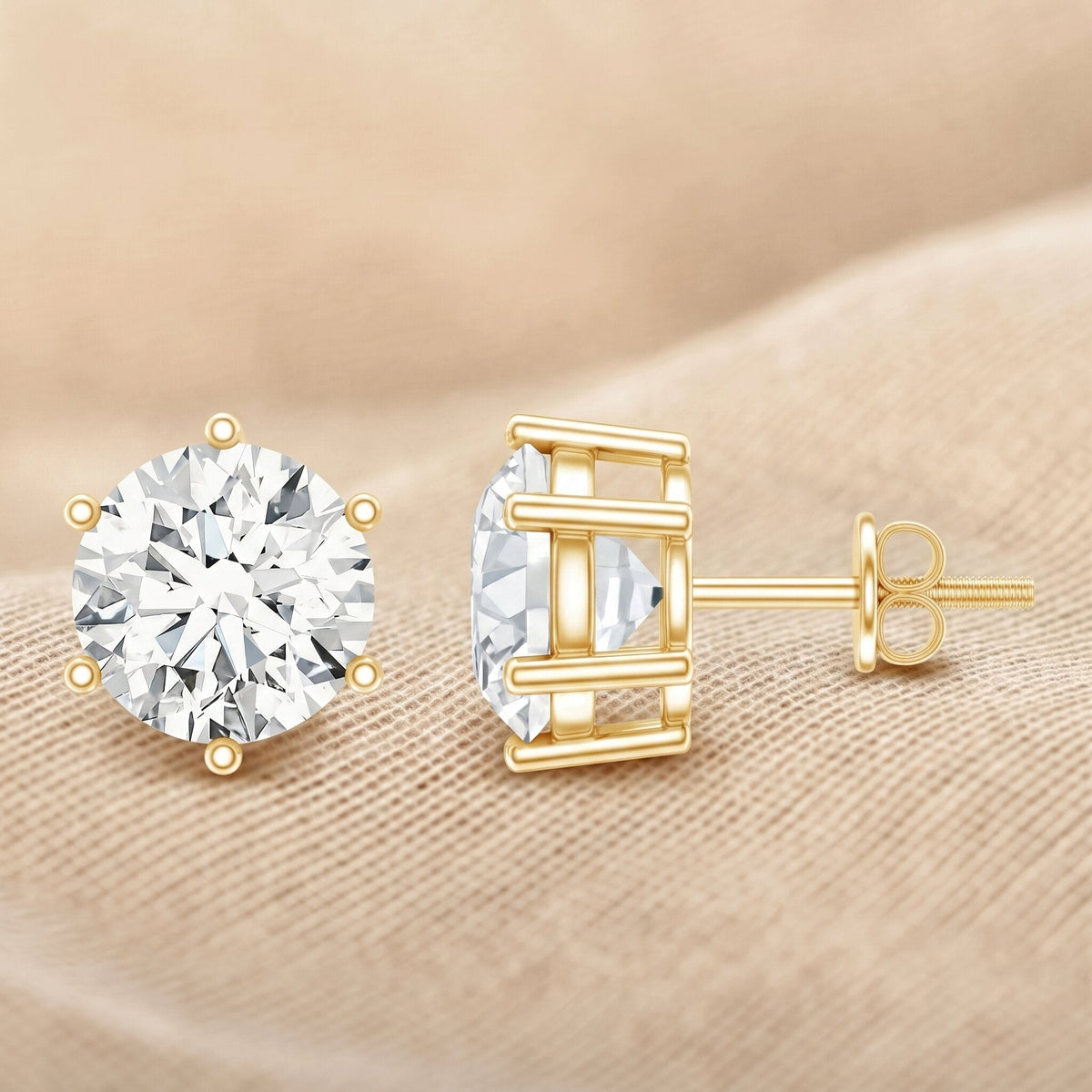 IGI Certified 4 Carat Lab Grown Diamond Solitaire Studs - Luzilly Bridal & Apparel