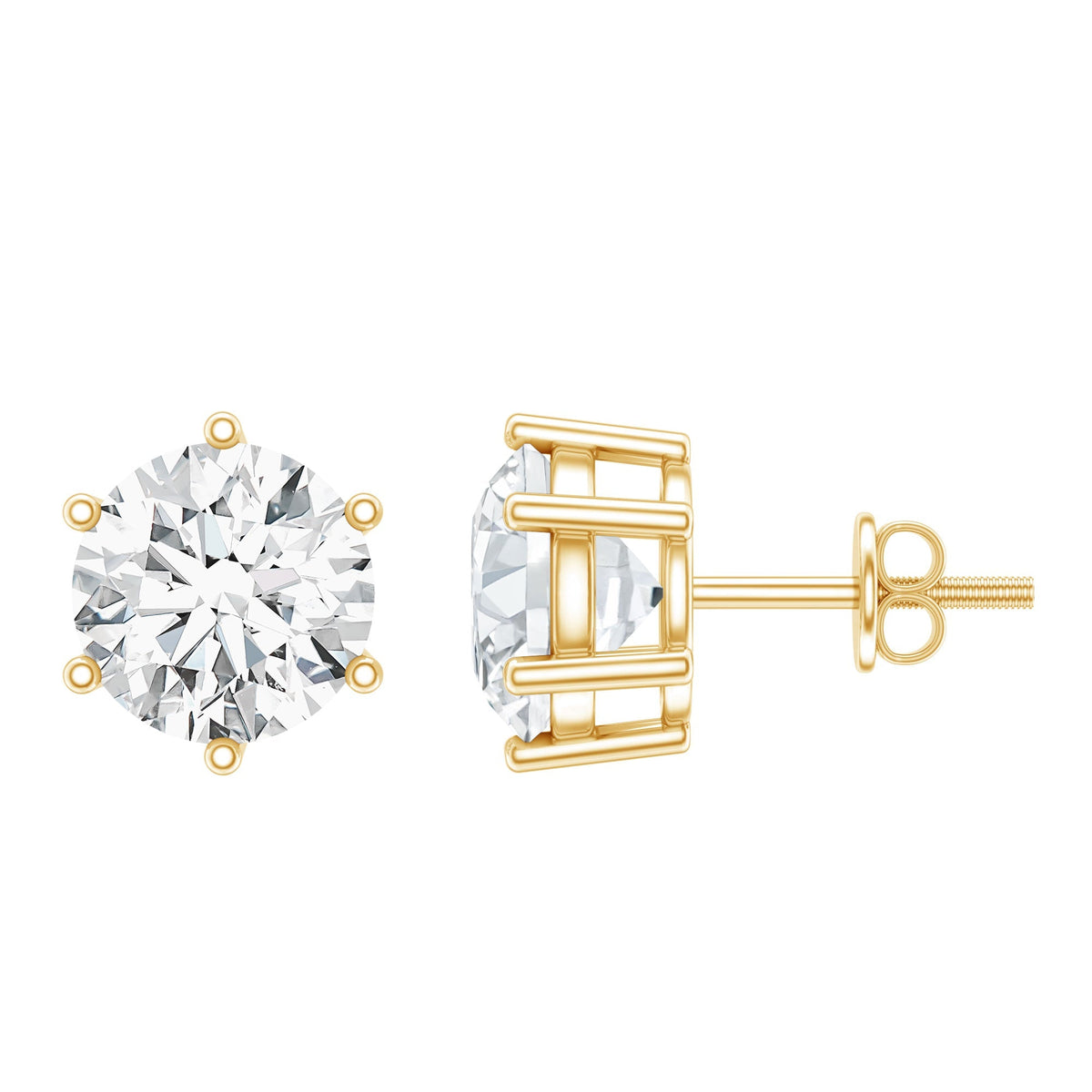 IGI Certified 4 Carat Lab Grown Diamond Solitaire Studs - Luzilly Bridal & Apparel