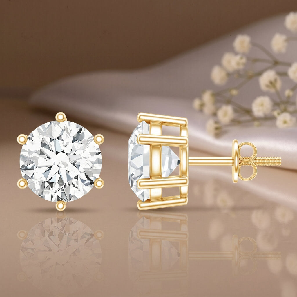 IGI Certified 4 Carat Lab Grown Diamond Solitaire Studs - Luzilly Bridal & Apparel