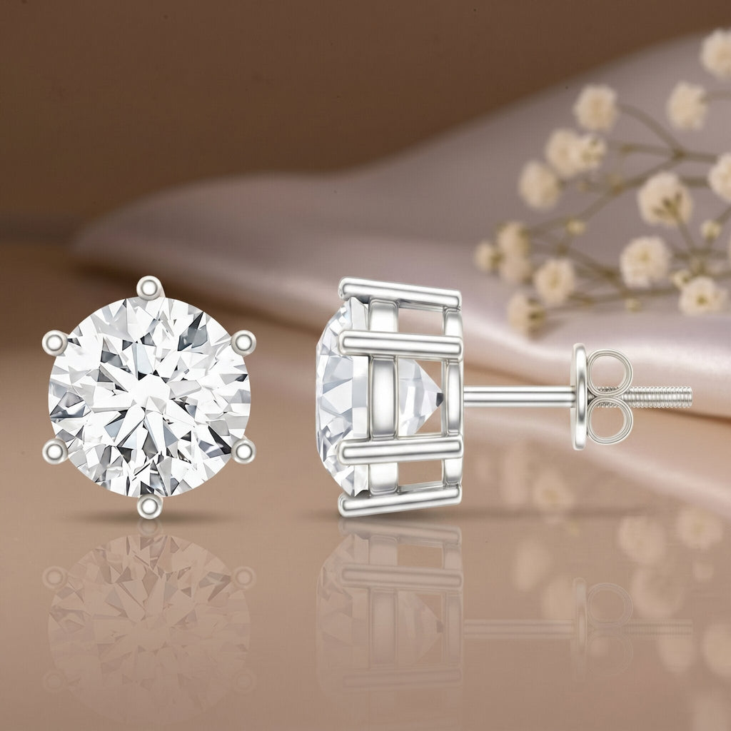 IGI Certified 4 Carat Lab Grown Diamond Solitaire Studs - Luzilly Bridal & Apparel