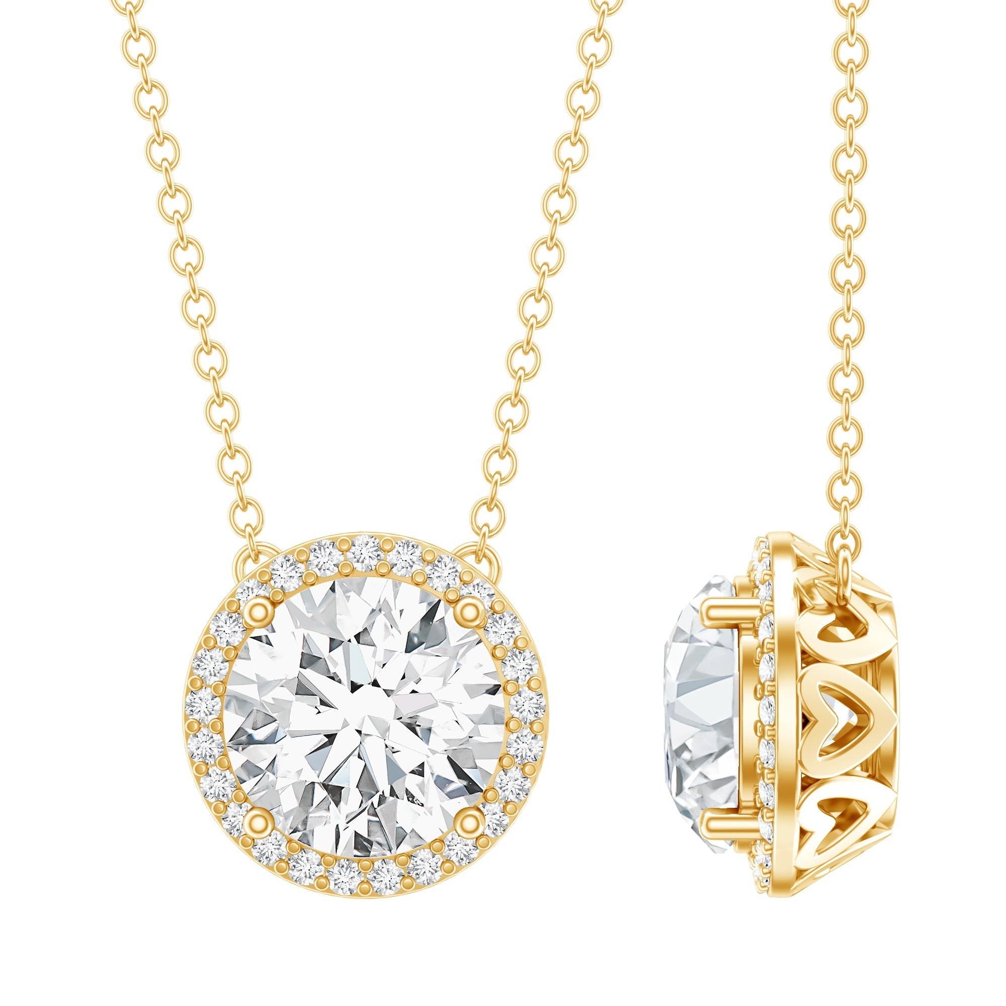 IGI Certified 5 Carat Lab Grown Diamond Wedding Necklace - Luzilly Bridal & Apparel
