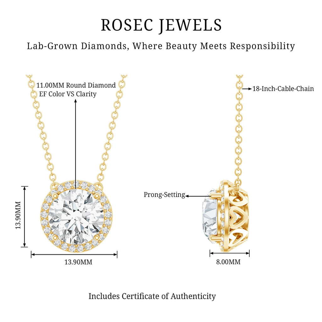 IGI Certified 5 Carat Lab Grown Diamond Wedding Necklace - Luzilly Bridal & Apparel