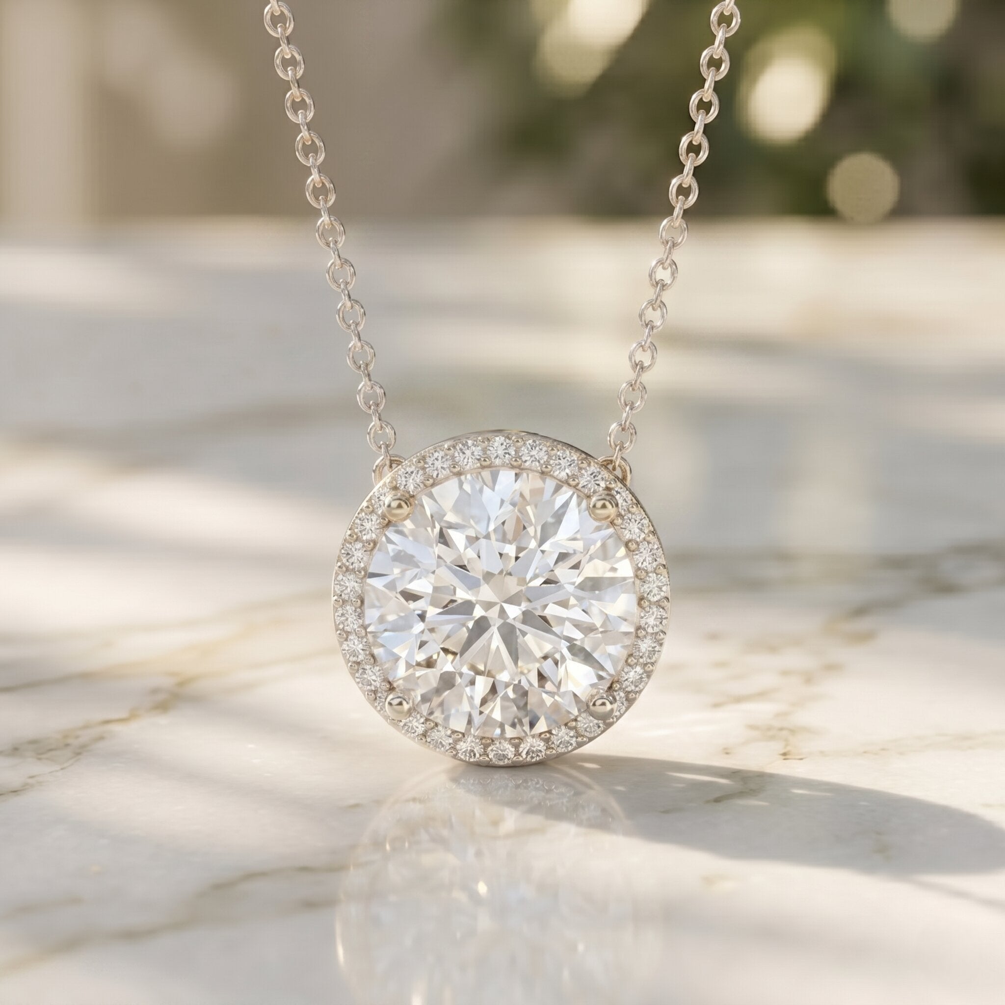 IGI Certified 5 Carat Lab Grown Diamond Wedding Necklace - Luzilly Bridal & Apparel