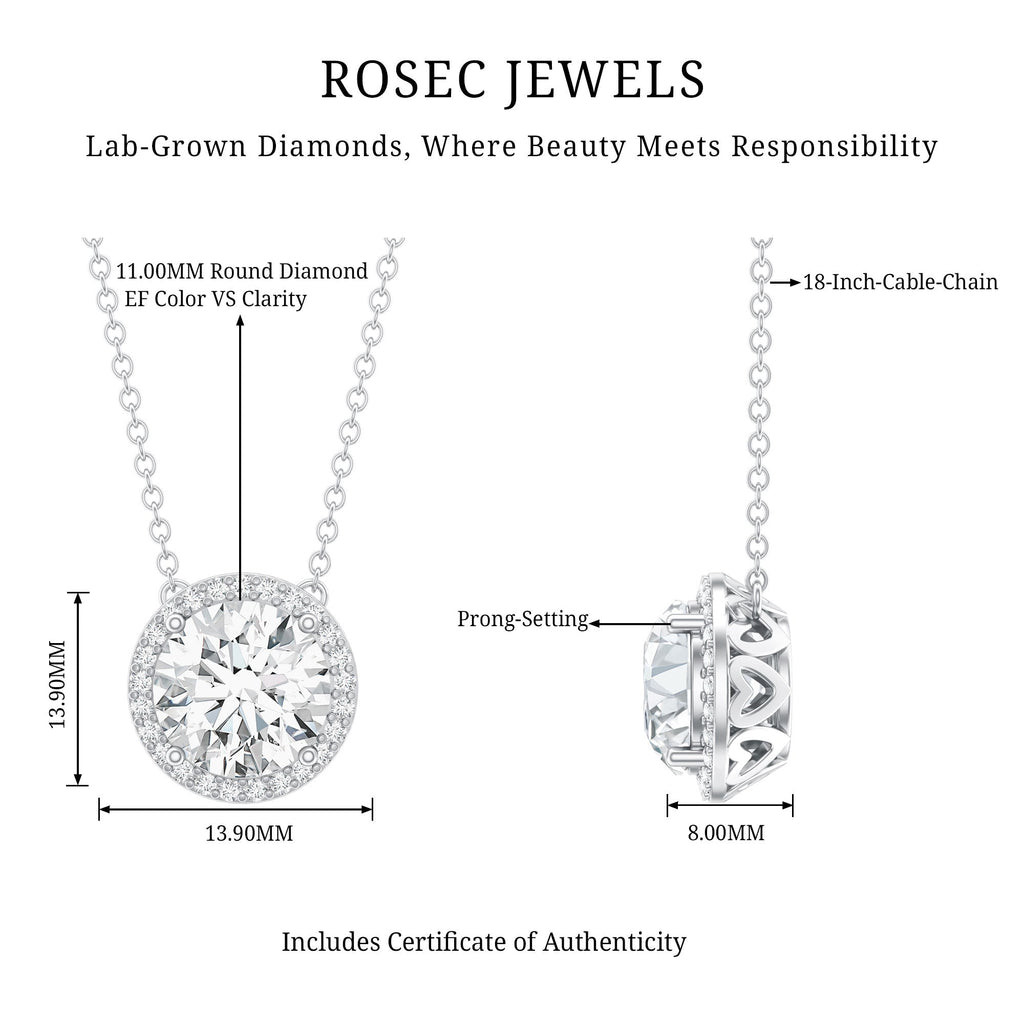 IGI Certified 5 Carat Lab Grown Diamond Wedding Necklace - Luzilly Bridal & Apparel
