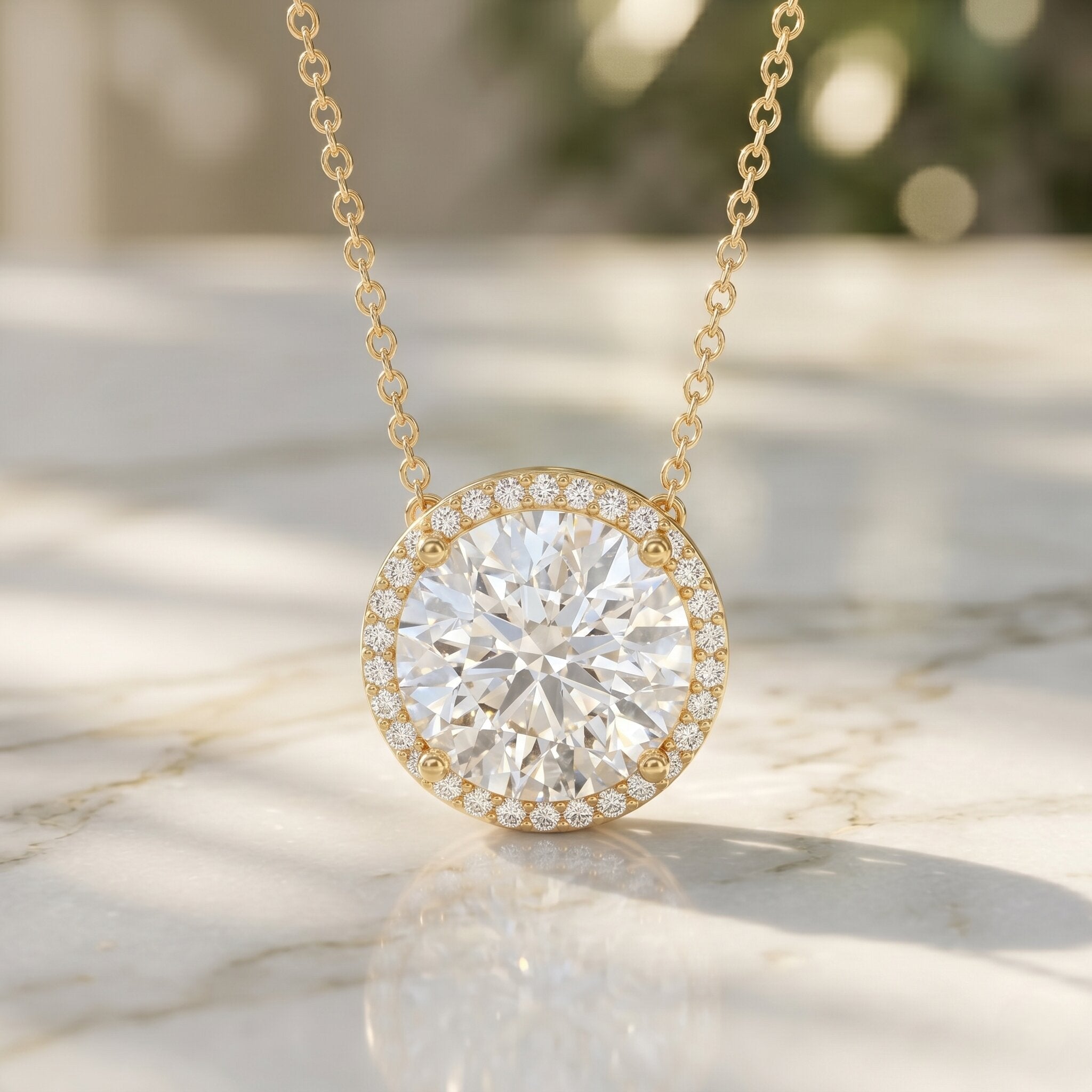 IGI Certified 5 Carat Lab Grown Diamond Wedding Necklace - Luzilly Bridal & Apparel