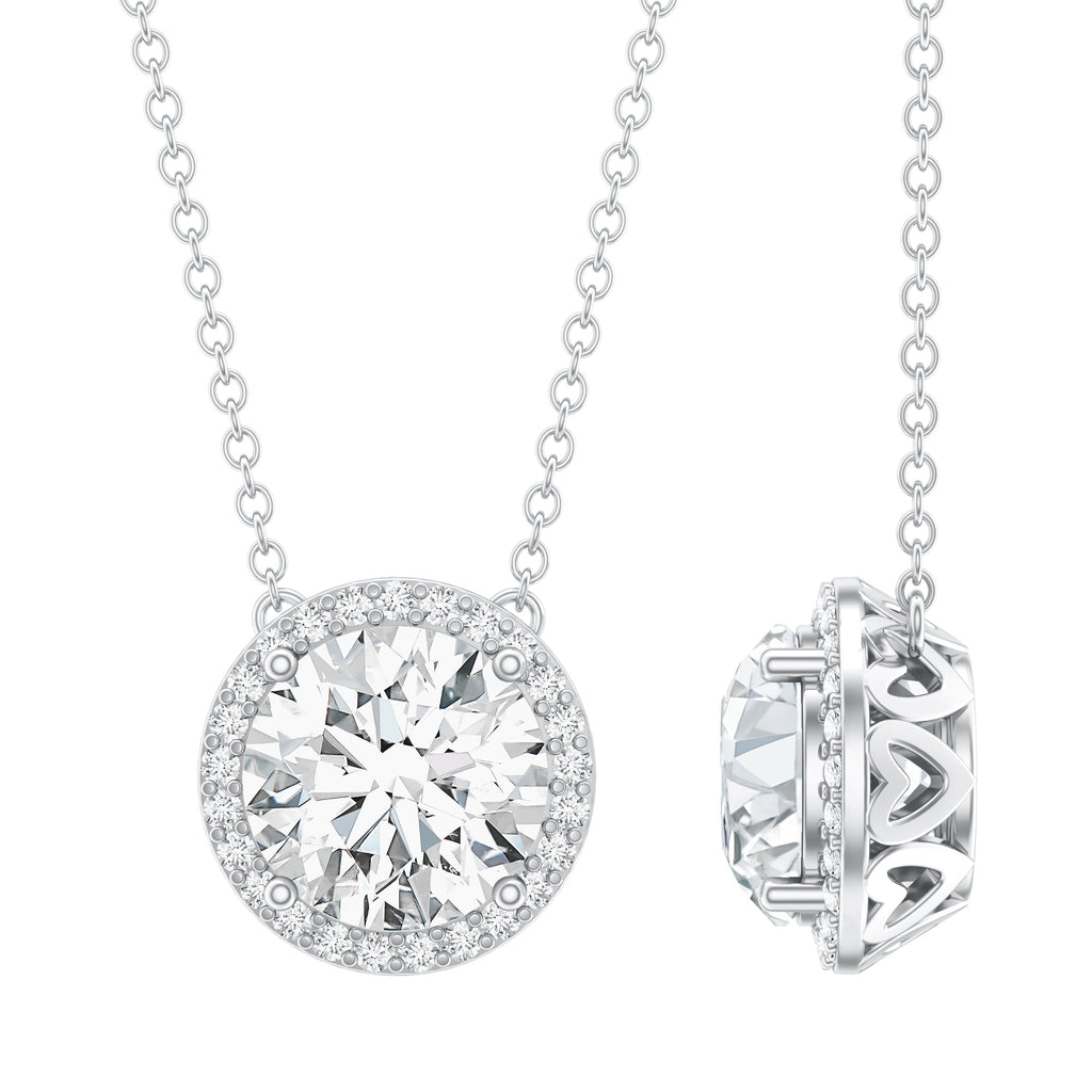 IGI Certified Round Lab Grown Diamond Wedding Necklace for Women - Luzilly Bridal & Apparel