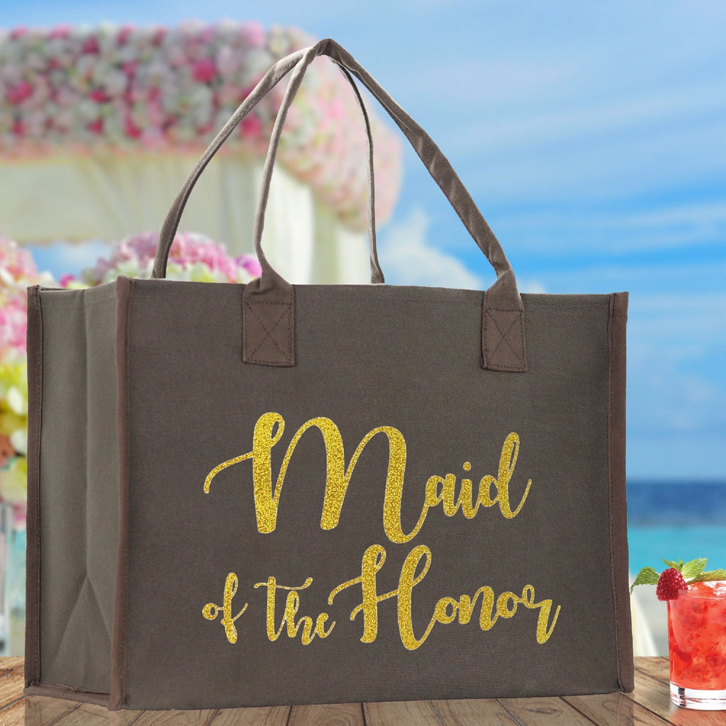 Maid of Honor Bridal Party Canvas Tote Bag