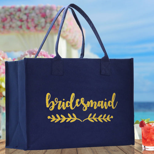 Bridesmaid Bridal Party Canvas Tote Bag