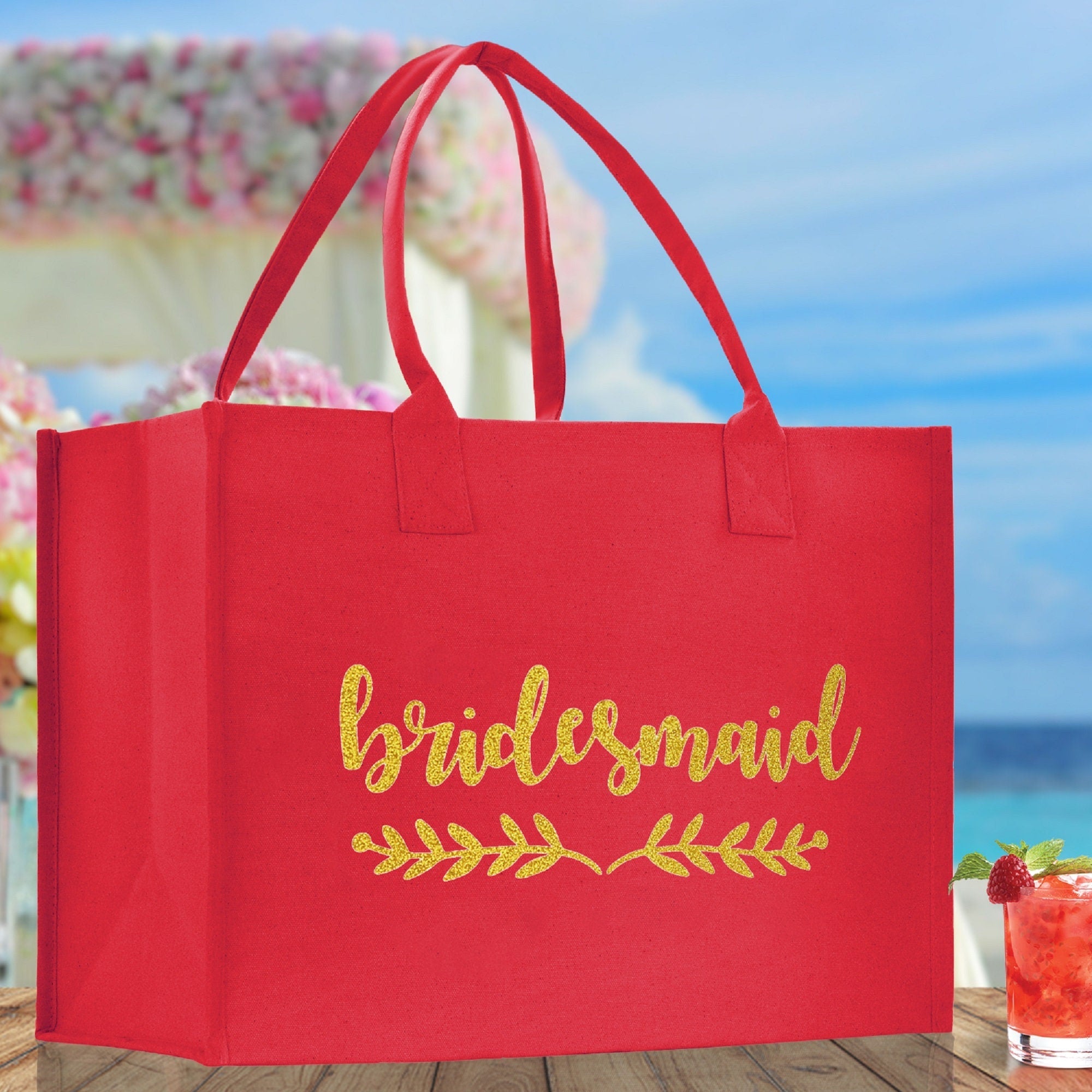 Bridesmaid Bridal Party Canvas Tote Bag