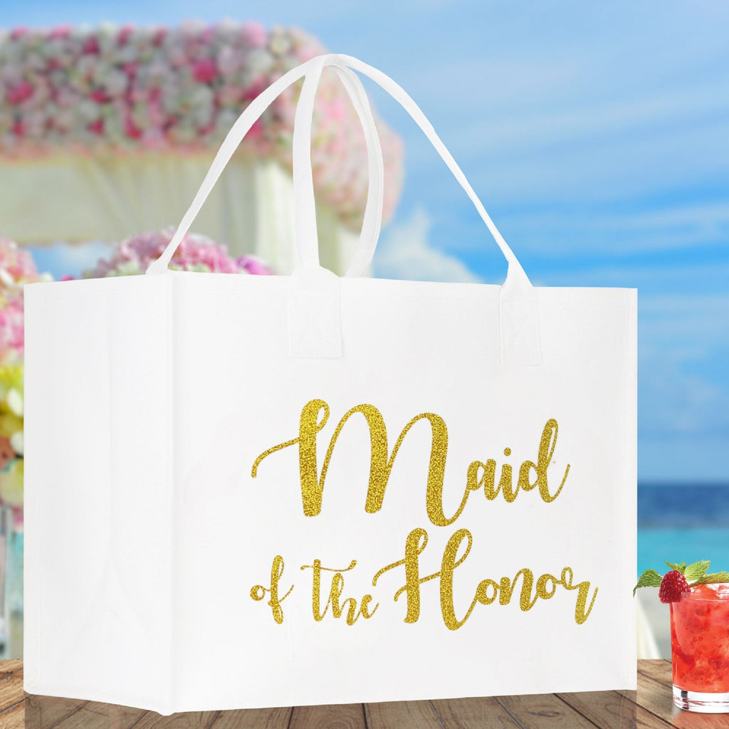 Maid of Honor Bridal Party Canvas Tote Bag