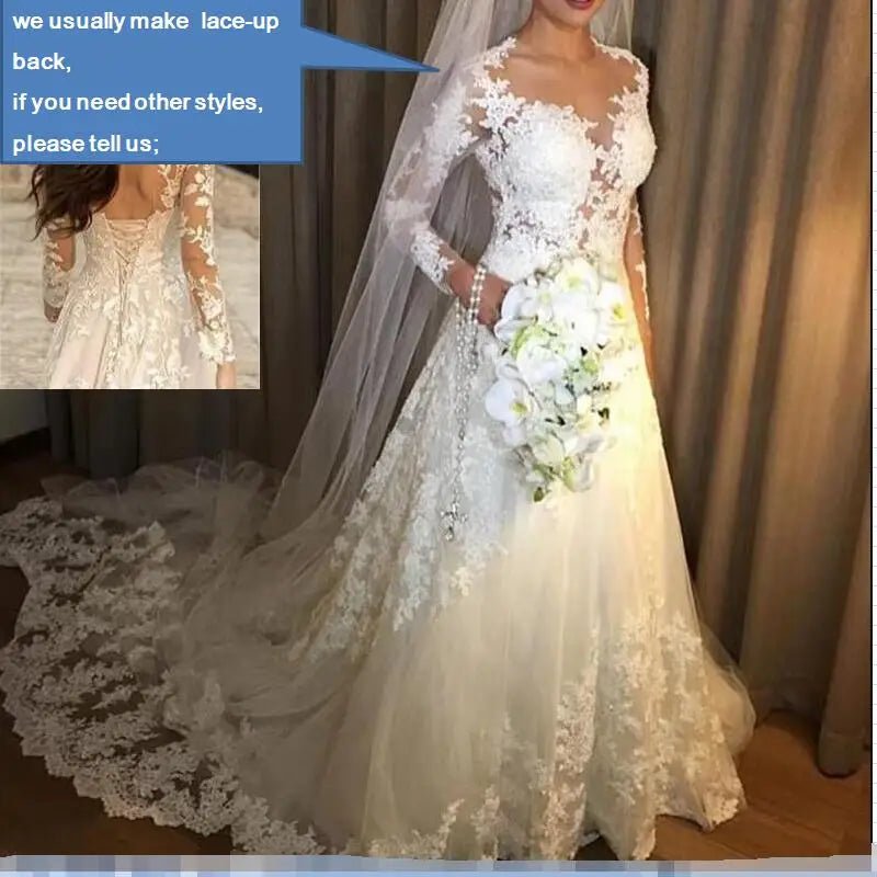 Illusion Lace Ball Gown Wedding Dress - Luzilly Bridal & Apparel