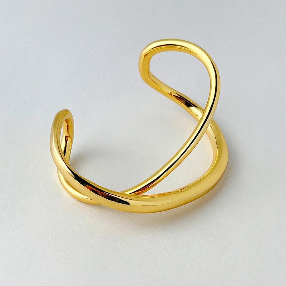 Irregular Bangle Open Bracelet For Women Gold Color Punk Fashion Jewelry - Luzilly Bridal & Apparel