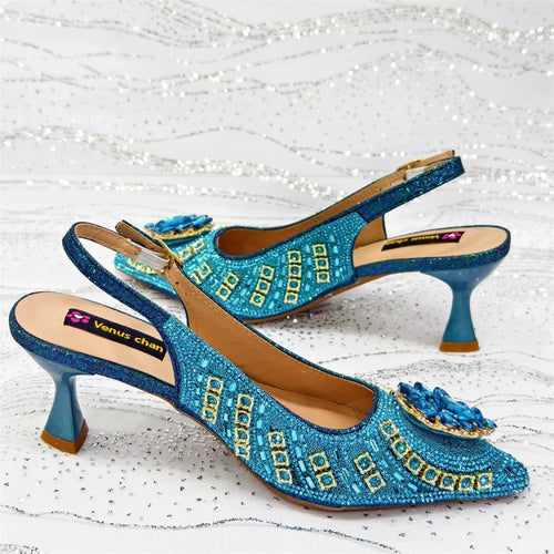 Italian Butter-fly Design Wedding Shoes with Bag Set EDS59 - Luzilly Bridal & Apparel
