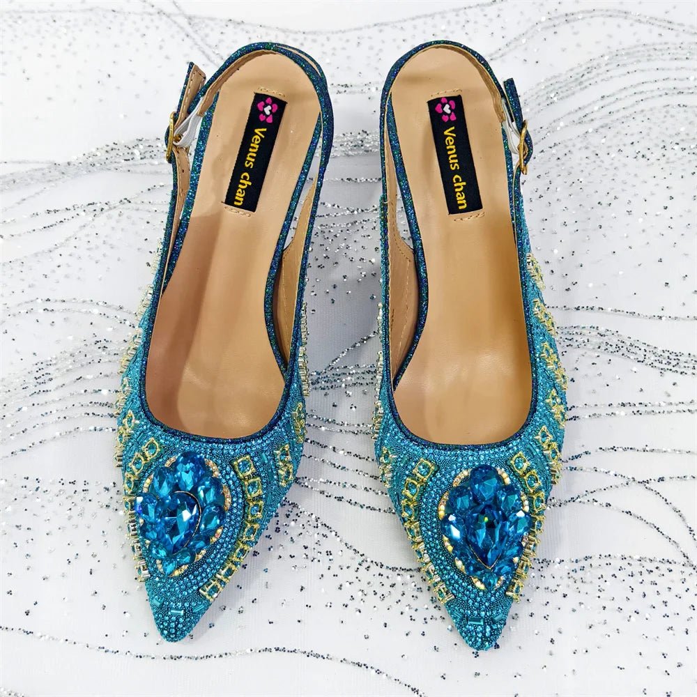Italian Butter-fly Design Wedding Shoes with Bag Set EDS59 - Luzilly Bridal & Apparel