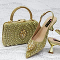 Italian Butter-fly Design Wedding Shoes with Bag Set EDS59 - Luzilly Bridal & Apparel