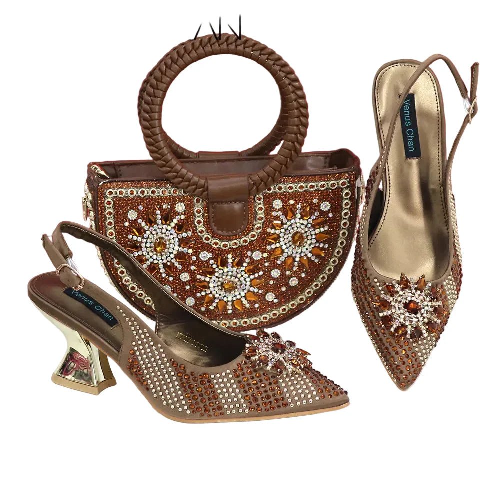 Italian Design Shoes And Bag Paired With Handmade Petal Clutches - Luzilly Bridal & Apparel
