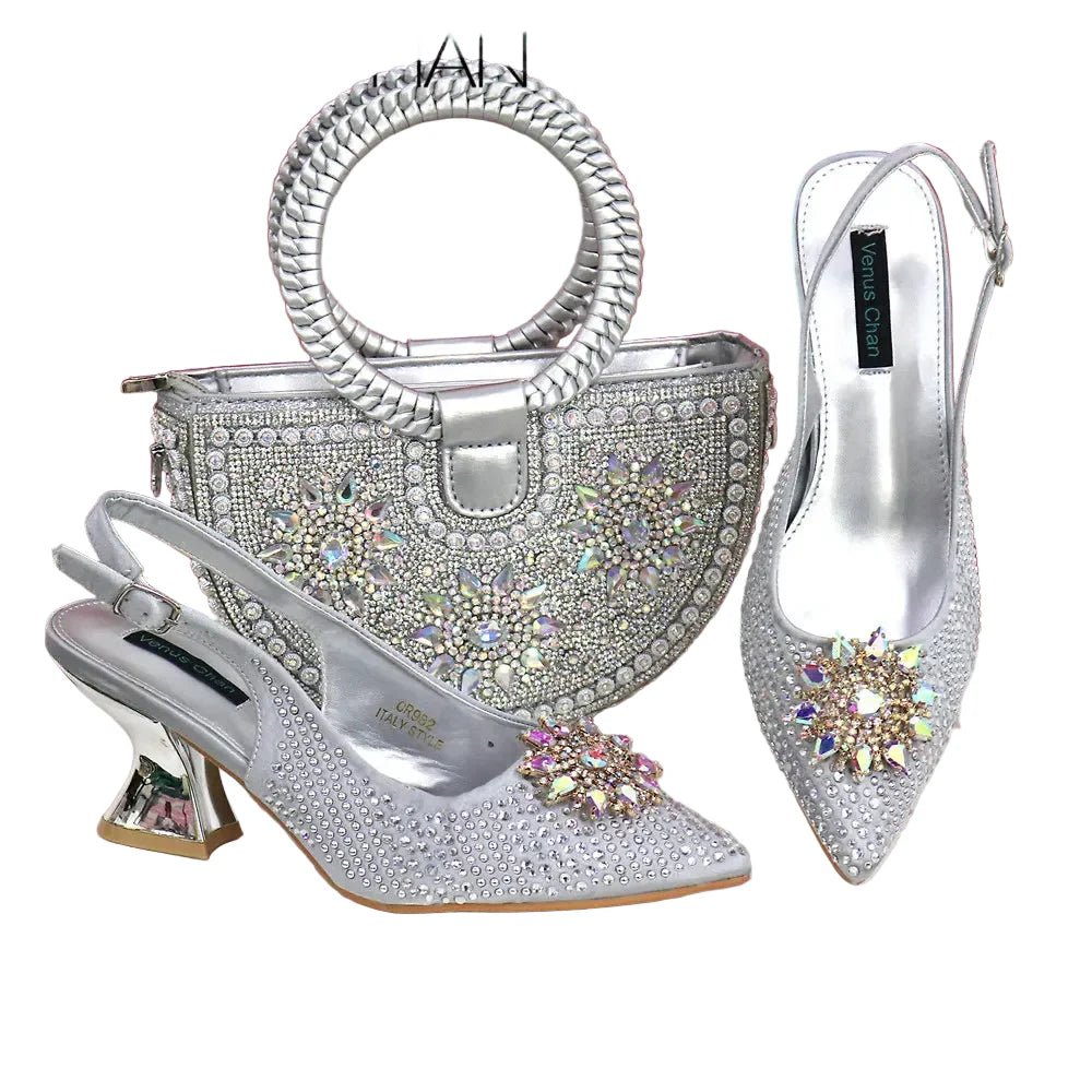Italian Design Shoes And Bag Paired With Handmade Petal Clutches - Luzilly Bridal & Apparel