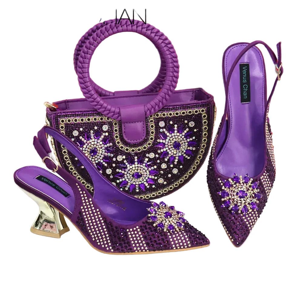Italian Design Shoes And Bag Paired With Handmade Petal Clutches - Luzilly Bridal & Apparel