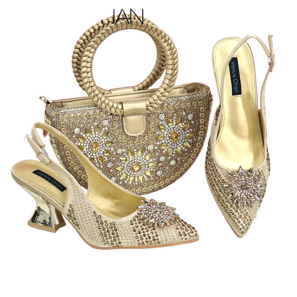 Italian Design Shoes And Bag Paired With Handmade Petal Clutches - Luzilly Bridal & Apparel