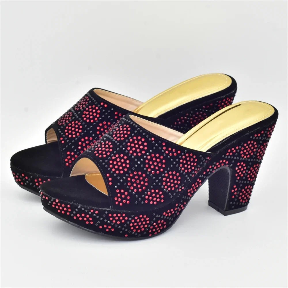 Italian Shoes and Bag Matching Set with Rhinestone - Luzilly Bridal & Apparel