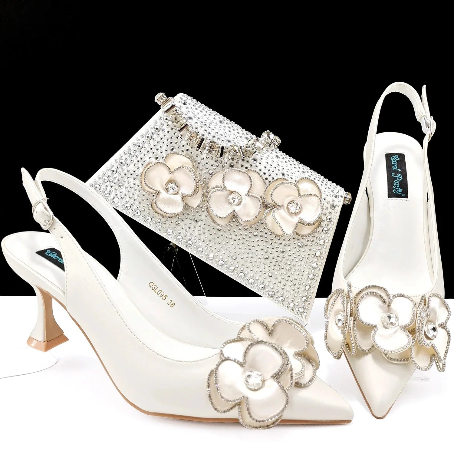 Italian Shoes And Bag Sets For Evening Party ED128 - Luzilly Bridal & Apparel