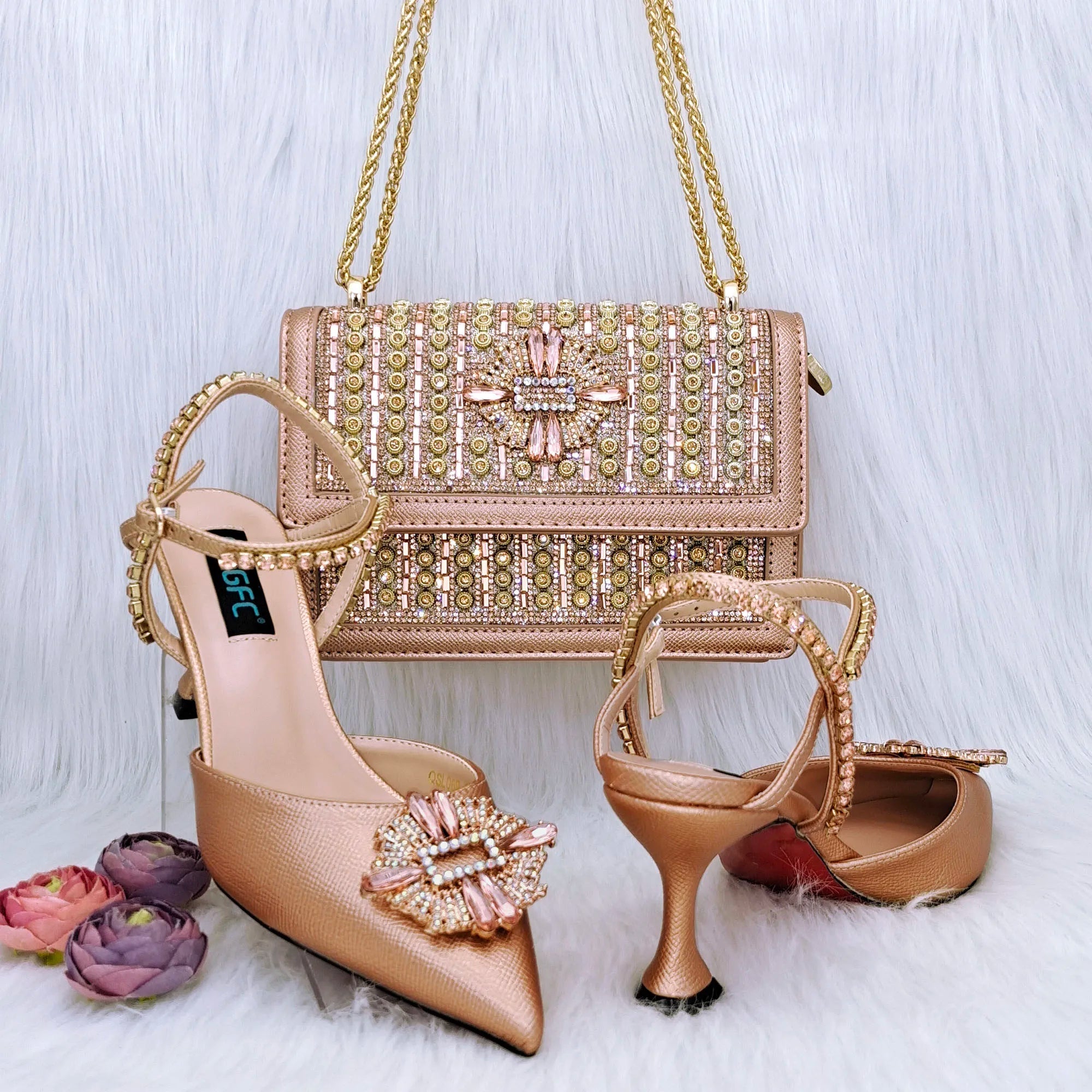 Italian Shoes And Bag Sets HGG1-20 - Luzilly Bridal & Apparel