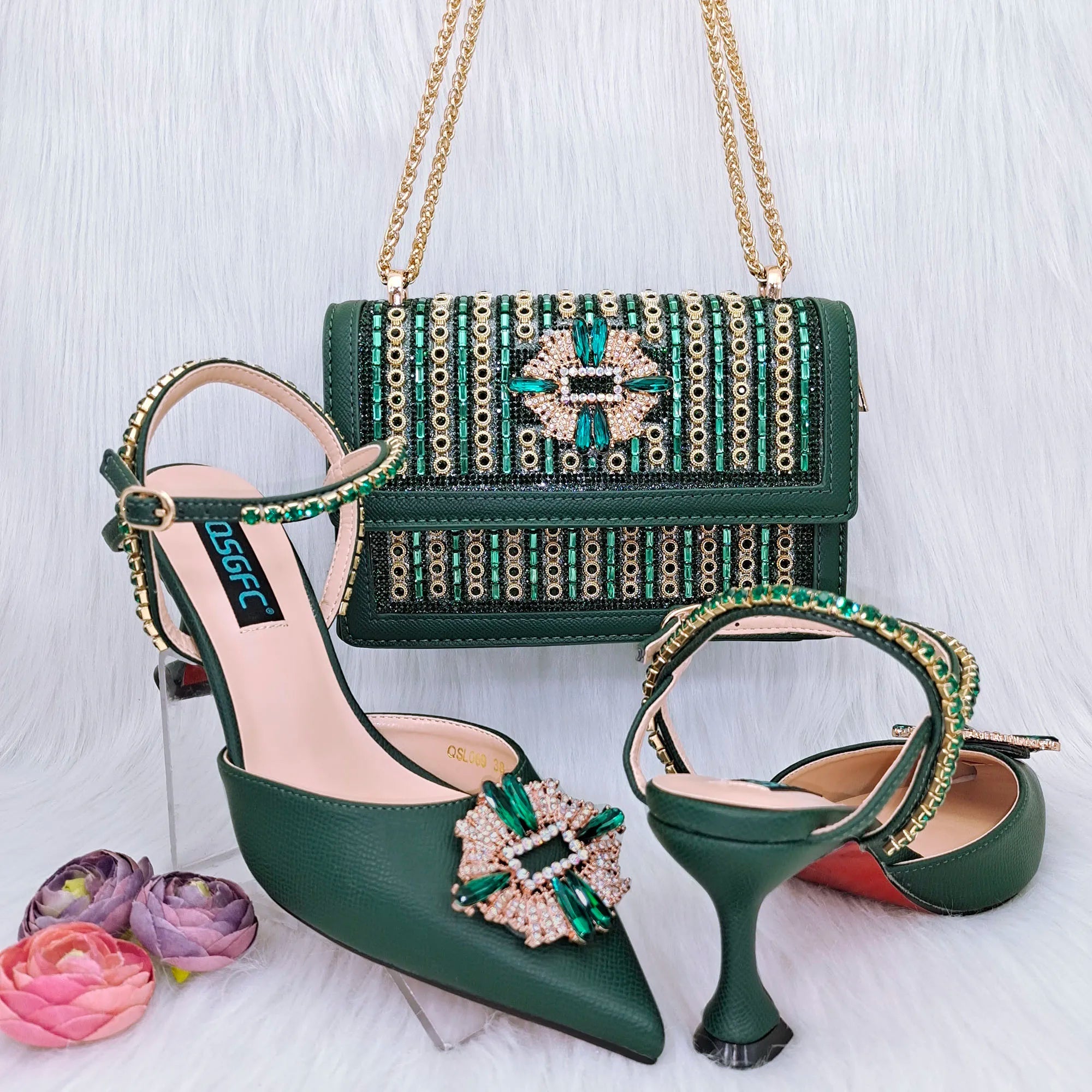 Italian Shoes And Bag Sets HGG1-20 - Luzilly Bridal & Apparel